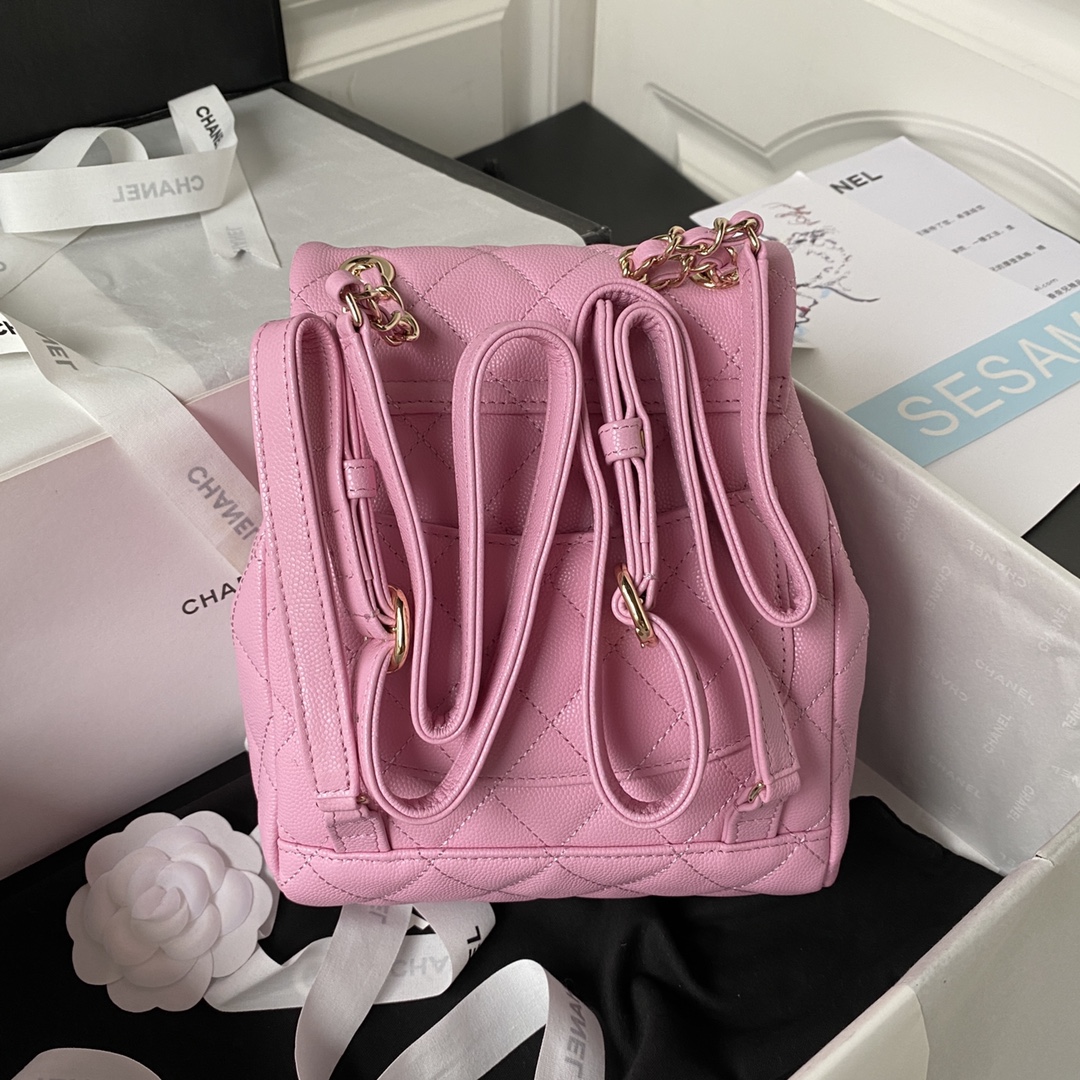 Caviar Leather Mini Backpack AS4058 Rose Pink